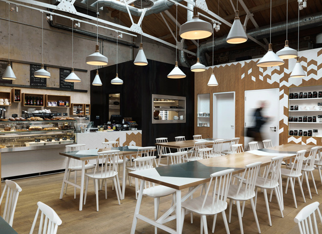 Интерьер кафе в стиле лофт: Cornerstone в Лондоне