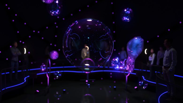 Иммерсивная световая инсталляция внутри павильона The Swiss Pavilion at Expo Osaka 2025