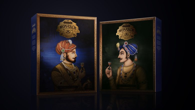 Подарочные коробки бренди Monarch с иллюстрациями