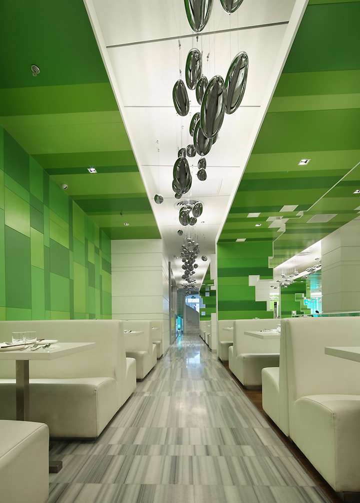 Оригинальные осветительные элементы ресторана Post Script в Пекине