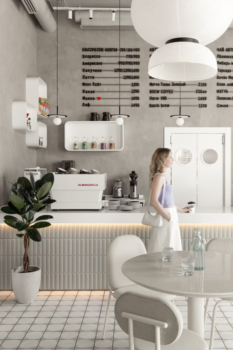 Светлый интерьер кофейни Light and airy coffee house in the Astana