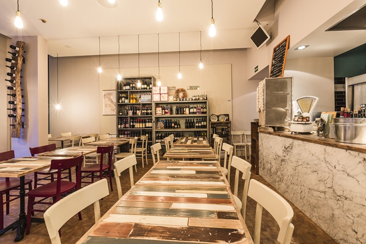 Чудесный дизайн интерьера кафе VINO & BASILICO