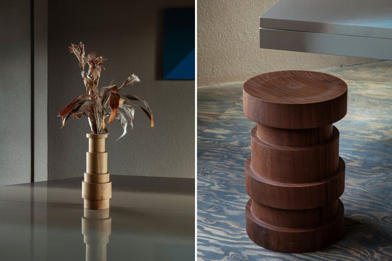 Ваза и табурет крупным планом LIGHT UP COFFEE