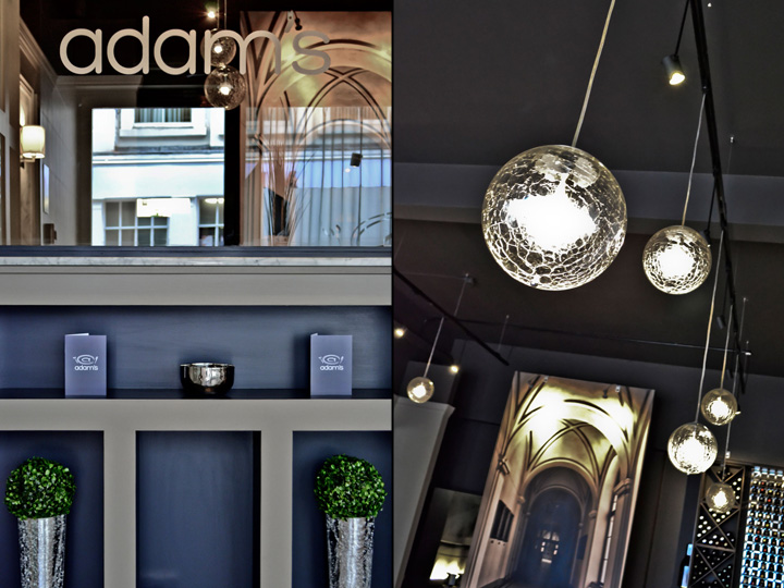 Коллаж. Детали декора и светильники в ресторане Adam’s в Бирмингеме