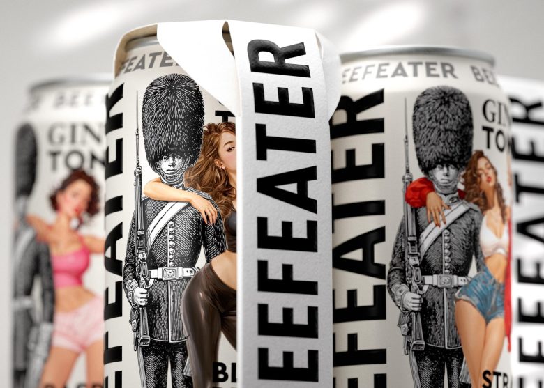 баночки Beefeater вблизи