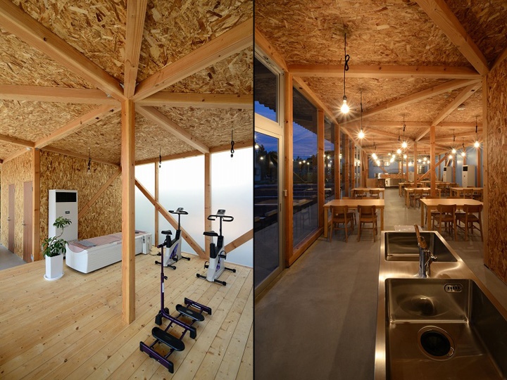 Тренажёры в кафе от Niji Architects