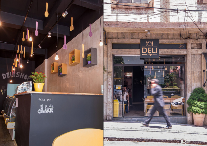Потрясающий интерьер ресторана быстрого питания Deli Shop