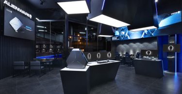 Тематический дизайн интернет кафе и магазина Alienware