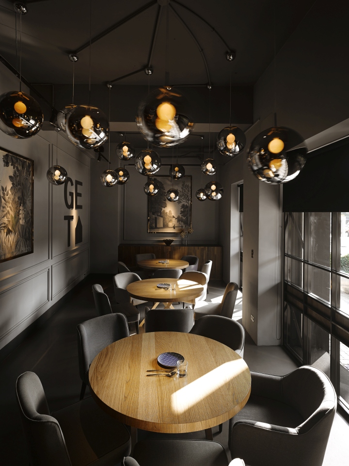 Оригинальные светильники в дизайне интерьера бара-ресторана