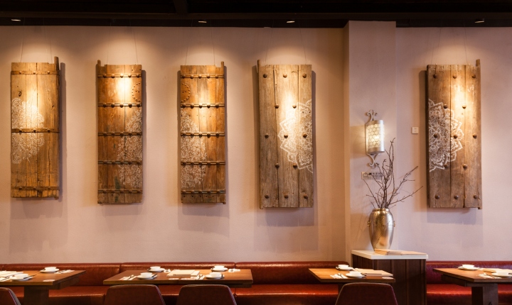 Оригинальный декор стен в дизайне китайского ресторана