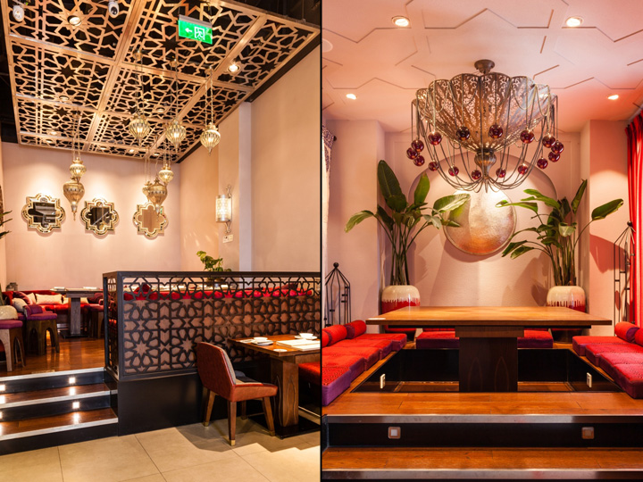 Светлая деревянная мебель в дизайне китайского ресторана