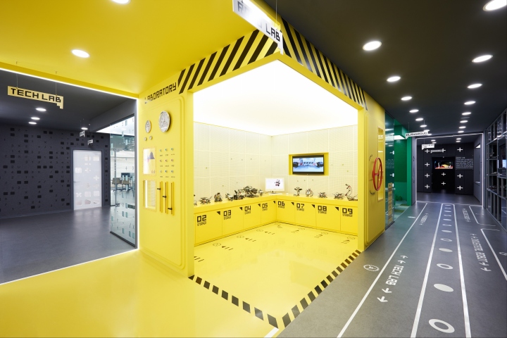 Дизайн бункера в жёлтом цвете