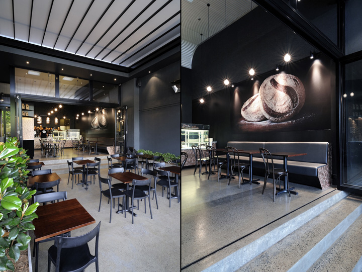 Тёмная деревянная мебель в дизайне современного кафе