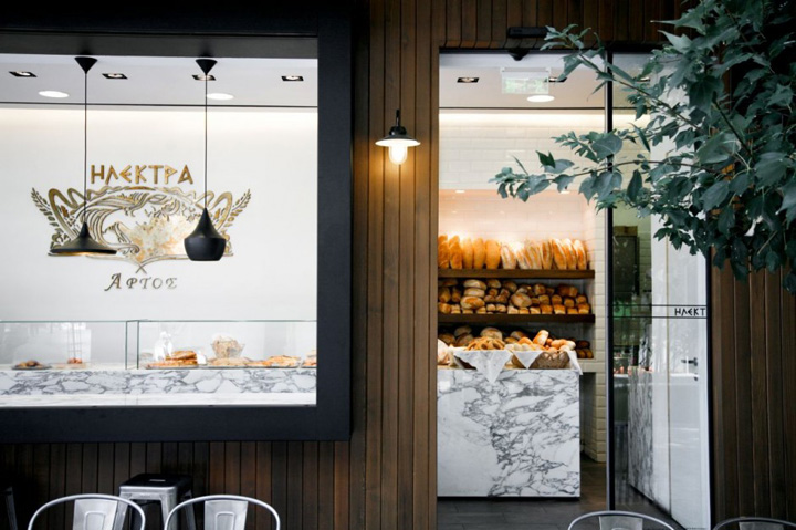 Впечатляющий интерьер пекарни Elektra в Греции