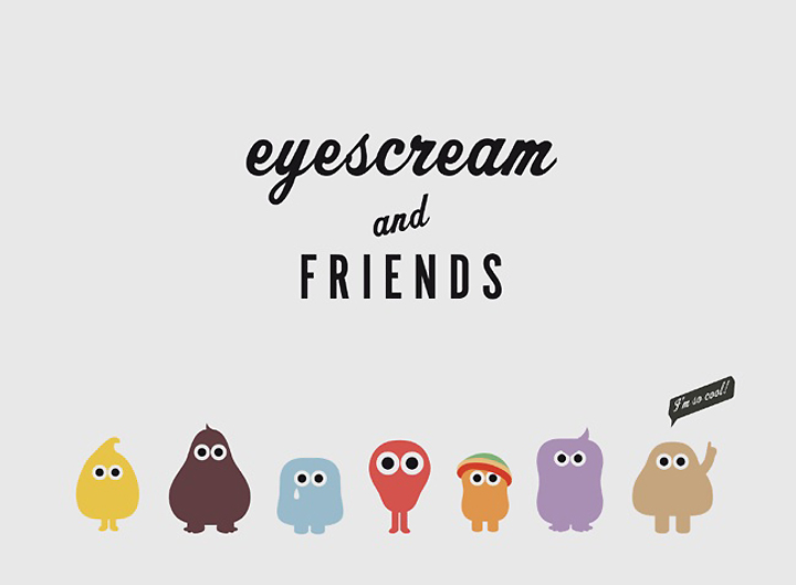 Красивый интерьер кафе мороженого Eyescream and Friends