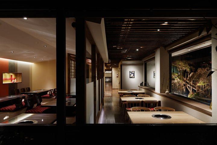Современный дизайн японского ресторана Heijouen yakiniku от студии HaKo Design