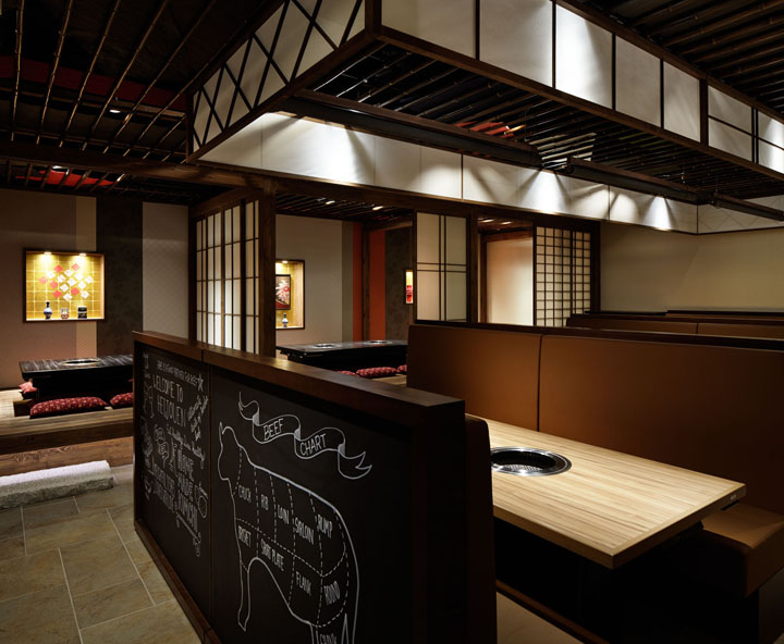 Креативный дизайн японского ресторана Heijouen yakiniku от студии HaKo Design