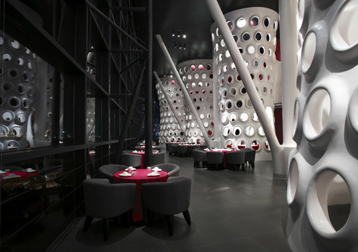 Невероятный дизайн интерьер ресторана Honeycomb