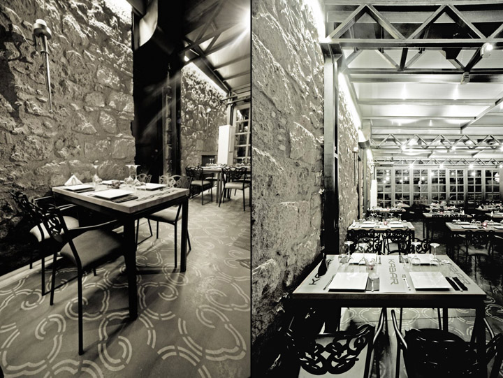 Современный интерьер бар-ресторана Kabar в Афинах, Греция
