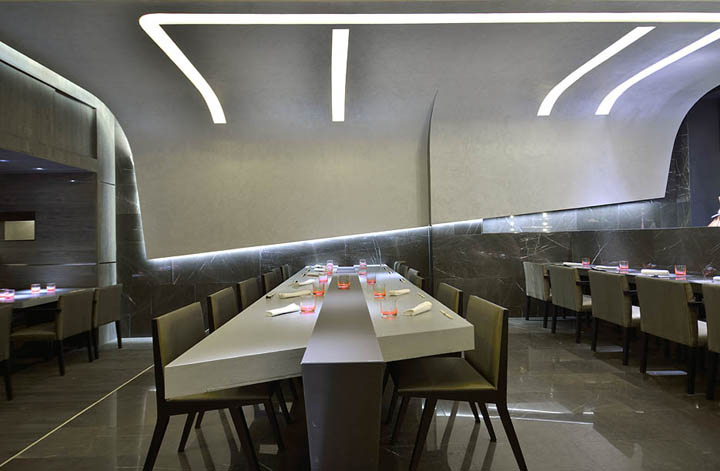 Неземной интерьер ресторана KBK от студии GBCAA Architects в Мадриде