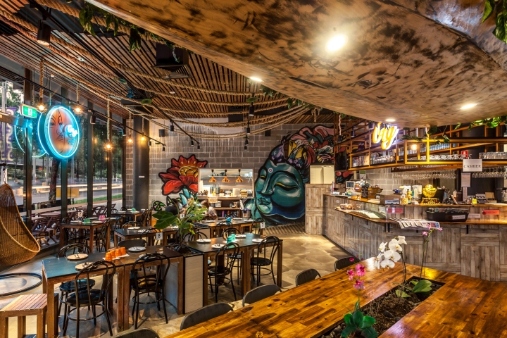 Креативный дизайн ресторана в тайском стиле