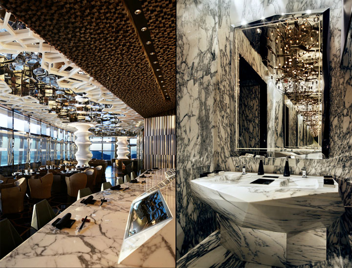 Уютный интерьер ресторана в отеле Ritz-Carlton Hong Kong