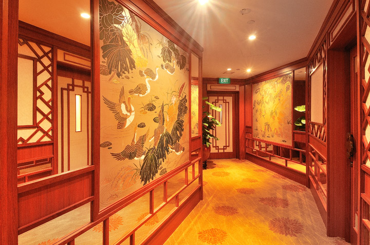 Потрясающий интерьер ресторана Peach Blossoms Chinese Restaurant в Сингапуре