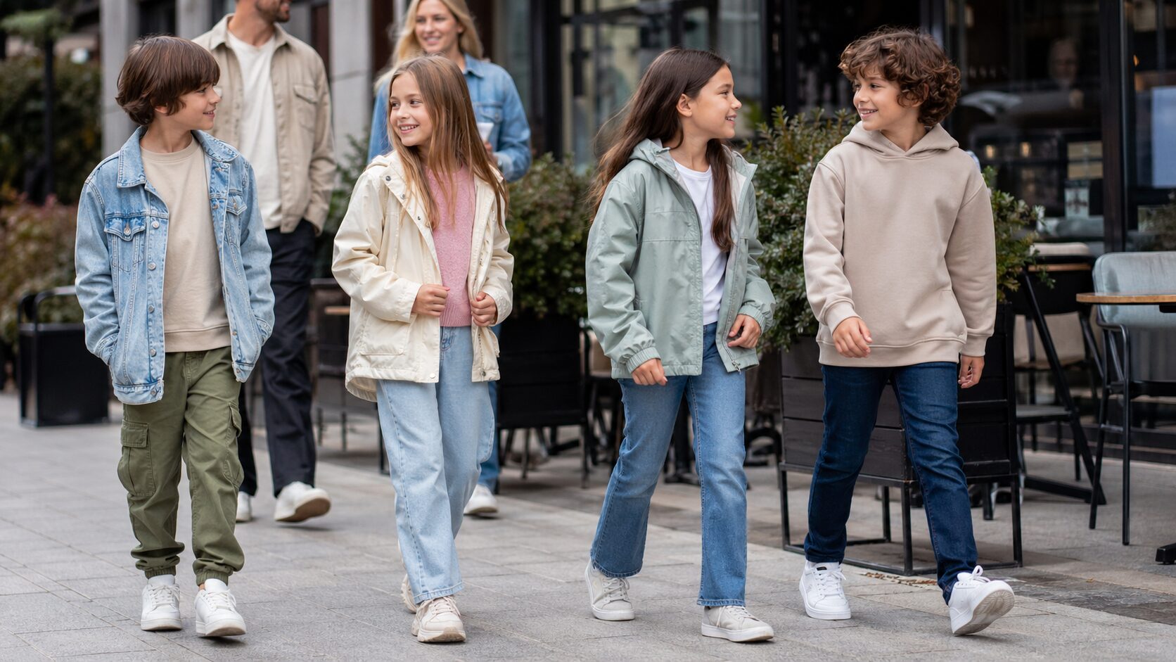 повседневные детские образы для прогулки и семейного выхода