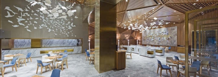 Изысканный дизайн интерьера ресторана Grand Skylight Hotel от PANORAMA в Китае