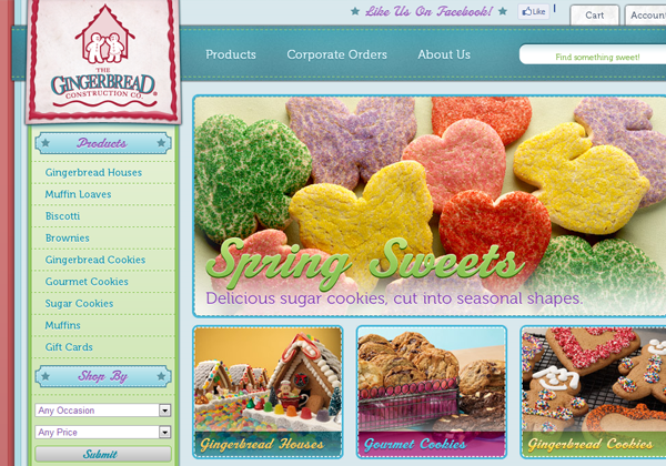 Веб-сайт кондитерской Gingerbread