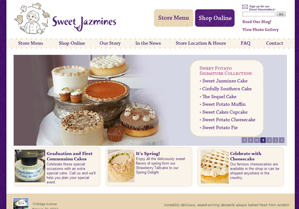 Веб-сайт кондитерской Sweet Jazmines