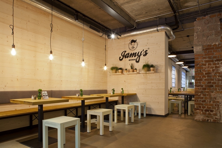 Современный дизайн ресторана Jamy's Burger