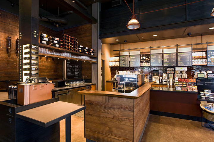 Современный интерьер кофейни Starbucks в Портленде