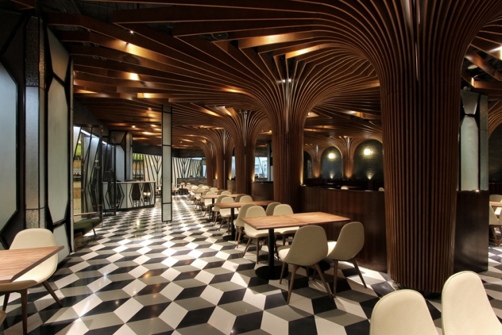 Стиль интерьера залов в ресторане от студии САА в Китае. Фото 2