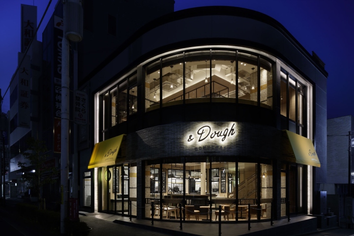 Стильный дизайн кафе Dough cafe. Фасад кафе. Фото 3