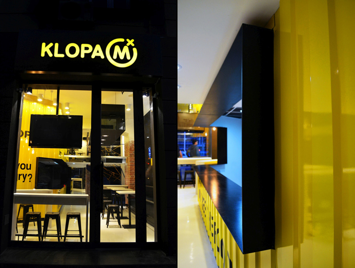 Современное оформление интерьера ресторана KLOPA M в Белграде