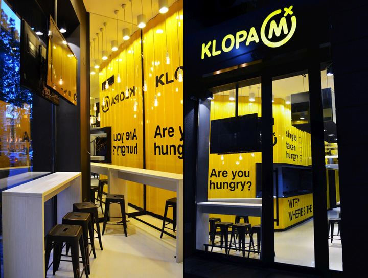 Стильное оформление интерьера ресторана KLOPA M в Белграде