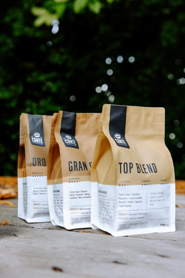три пачки кофе Conte Espresso Blends