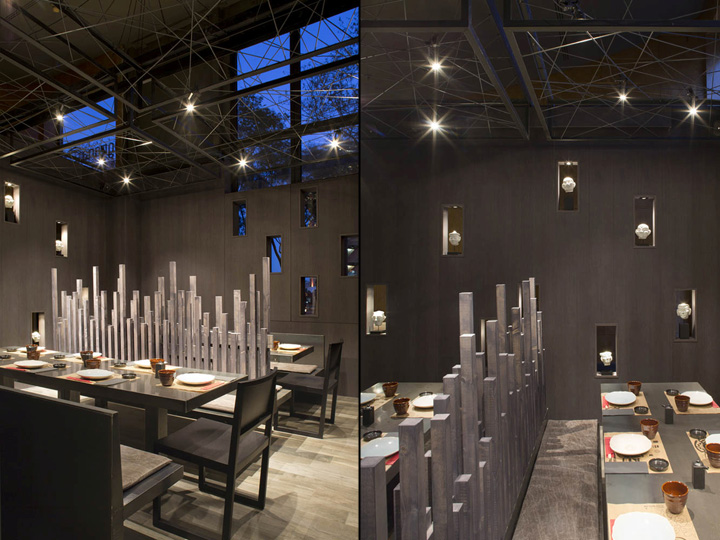 Коллаж. Креативный дизайн ресторана Umo Japanese в Барселоне