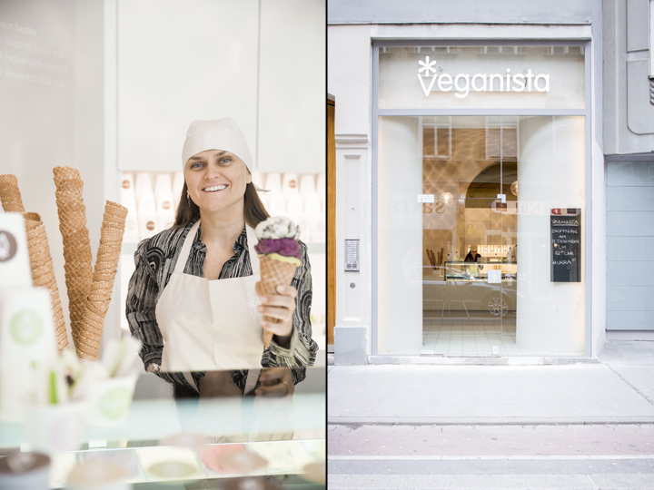 Дизайн кафе-мороженого Veganista в Австрии