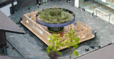 вид сверху на интерьер у кафе Climacool Teahouse