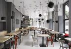 Внутренний дизайн кафе с элементами стиля ар-нуво